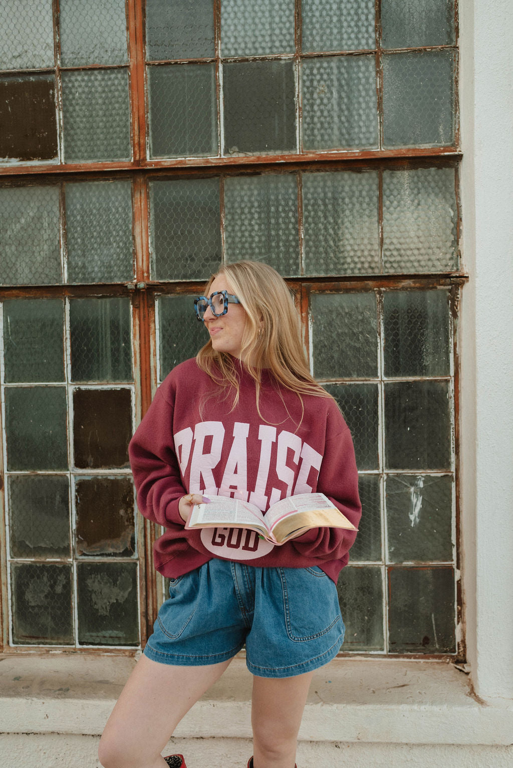 PRAISE GOD REVERSIBLE POLKA DOT PULLOVER!