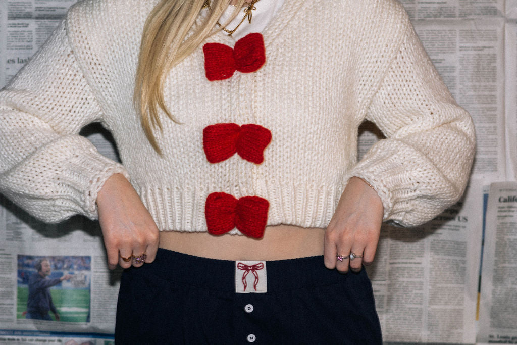 GOD IS LOVE bow cardigan