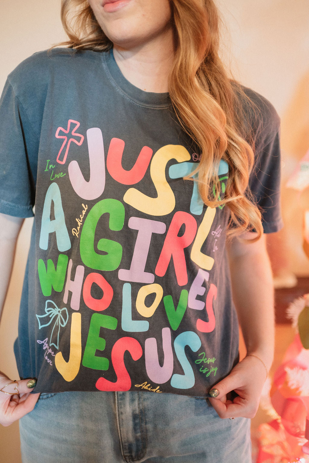 Just a girl who loves Jesus tee:))))!!!