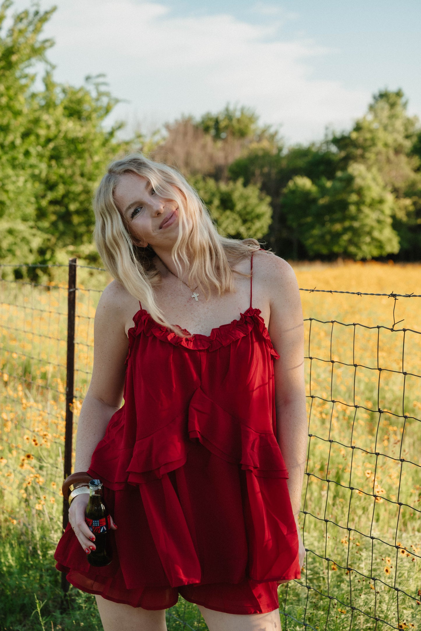 Flowy crimson romper