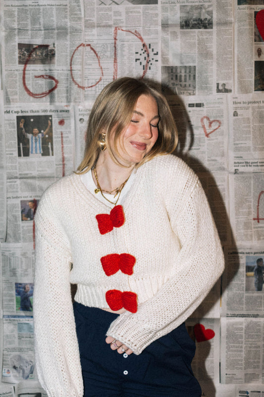 GOD IS LOVE bow cardigan