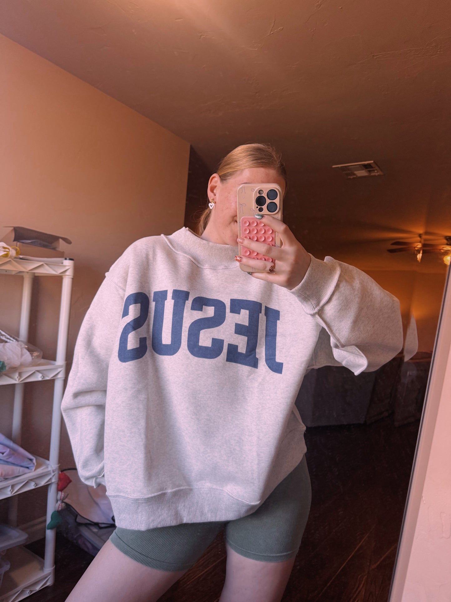 JESUS Mock neck Reversible pullover!!