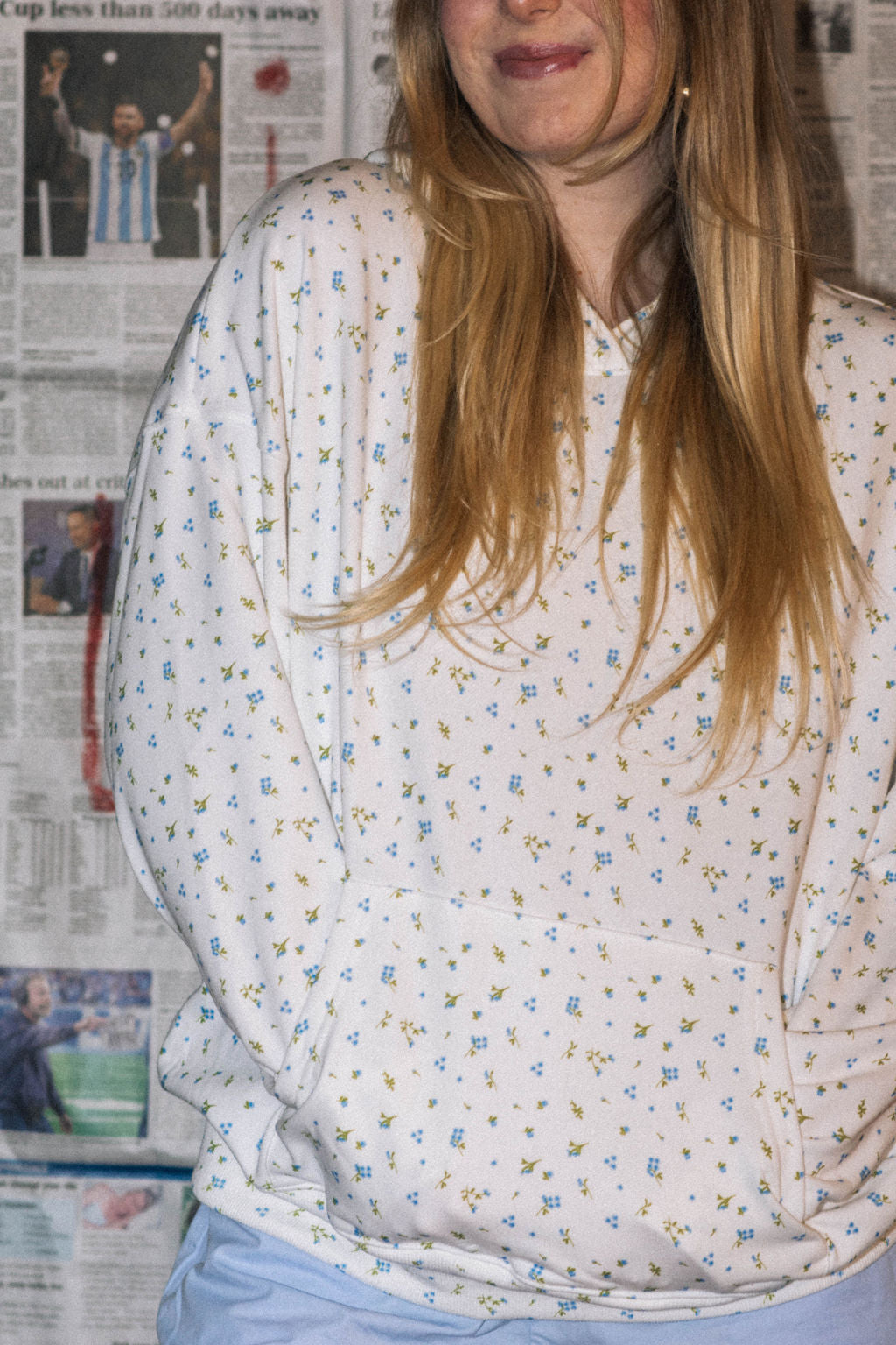 Baby blue flower sweatshirt