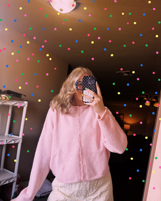 Pretty in pink sweater!