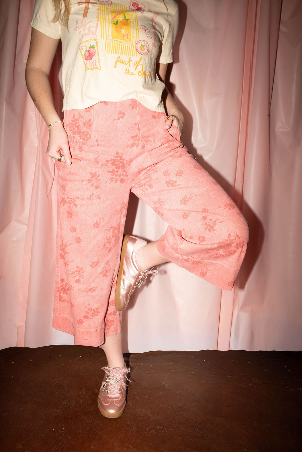 Strawberry denim jeans