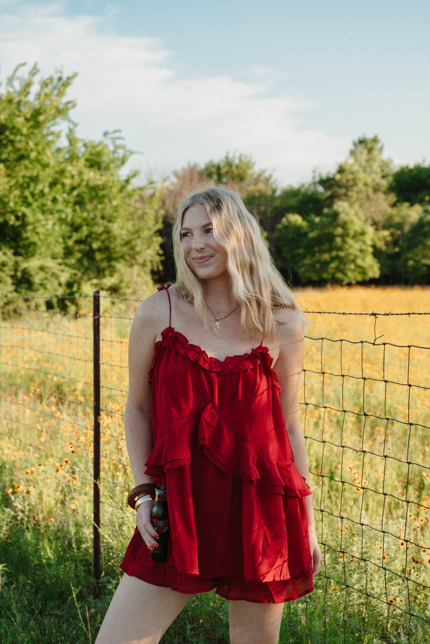 Flowy crimson romper