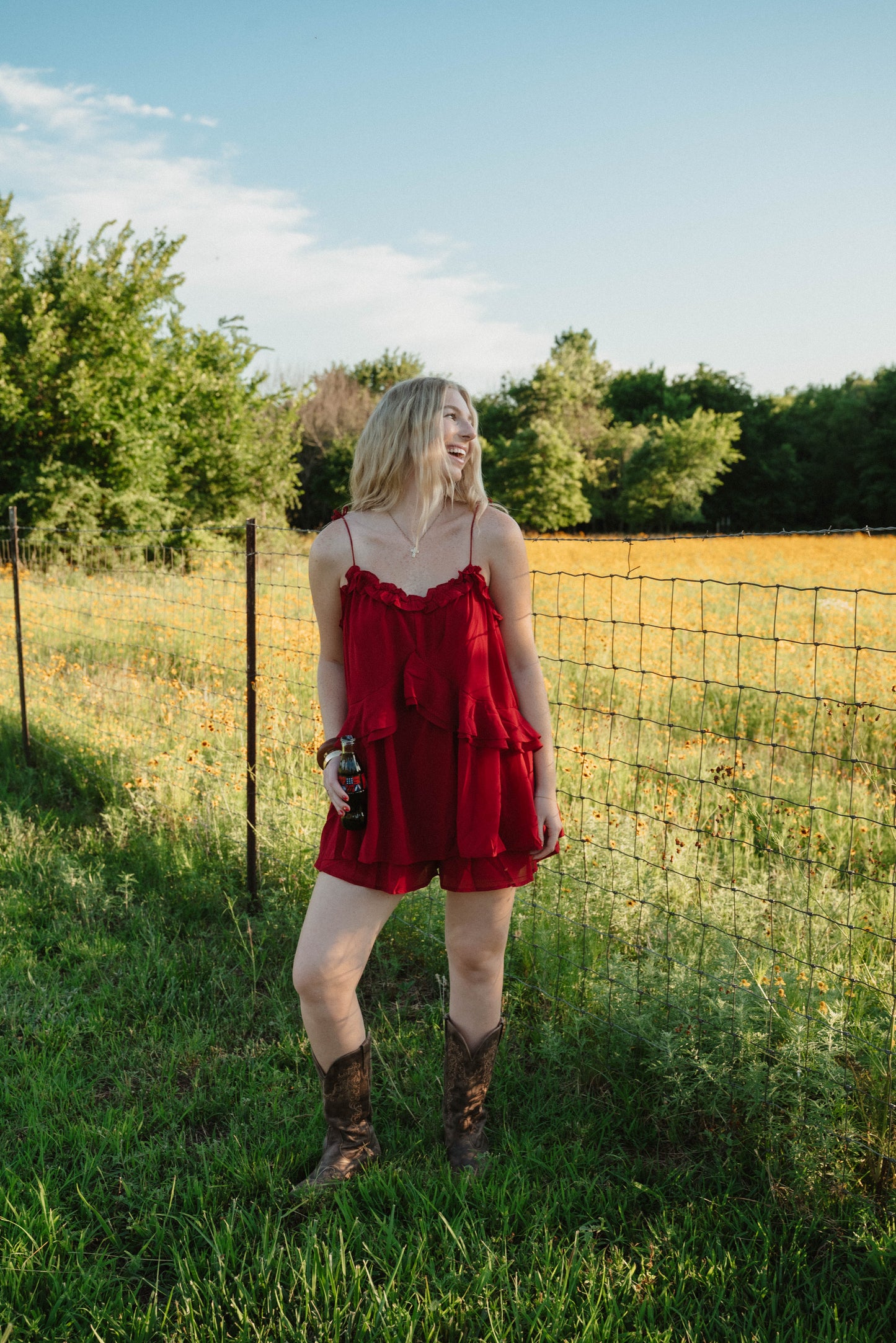 Flowy crimson romper