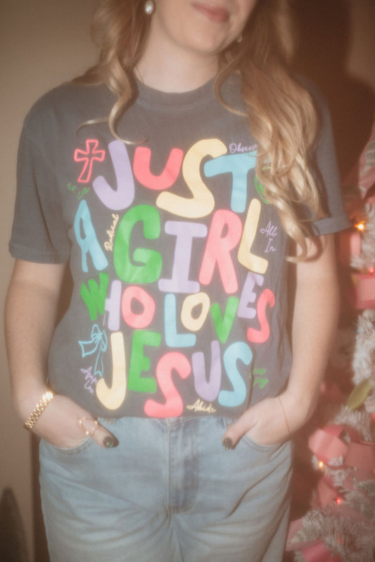 Just a girl who loves Jesus tee:))))!!!
