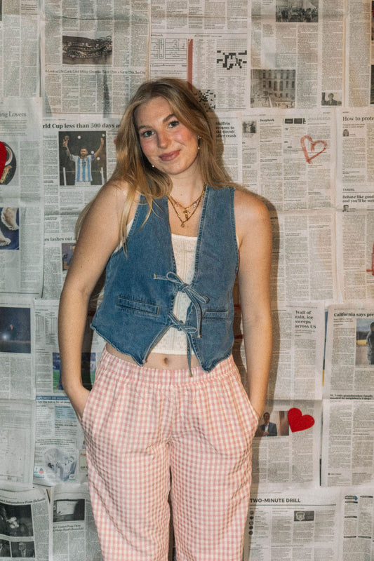 Bow denim vest <3