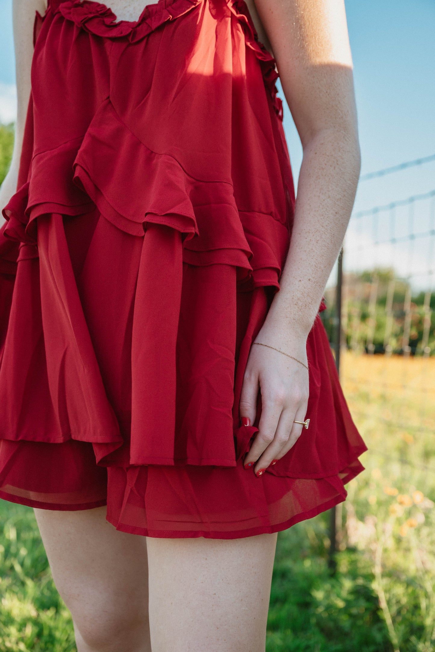 Flowy crimson romper