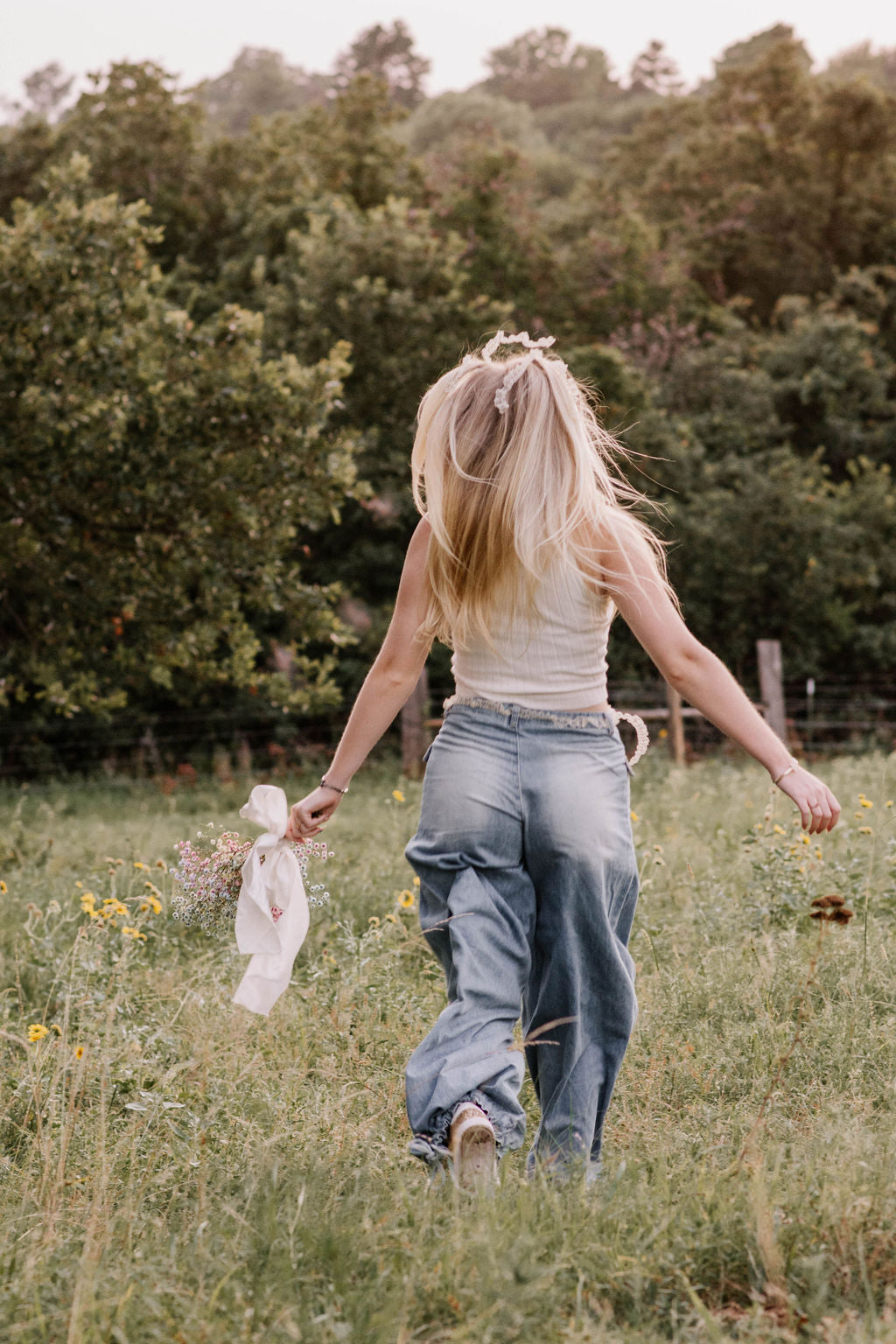 Boho denim jeans