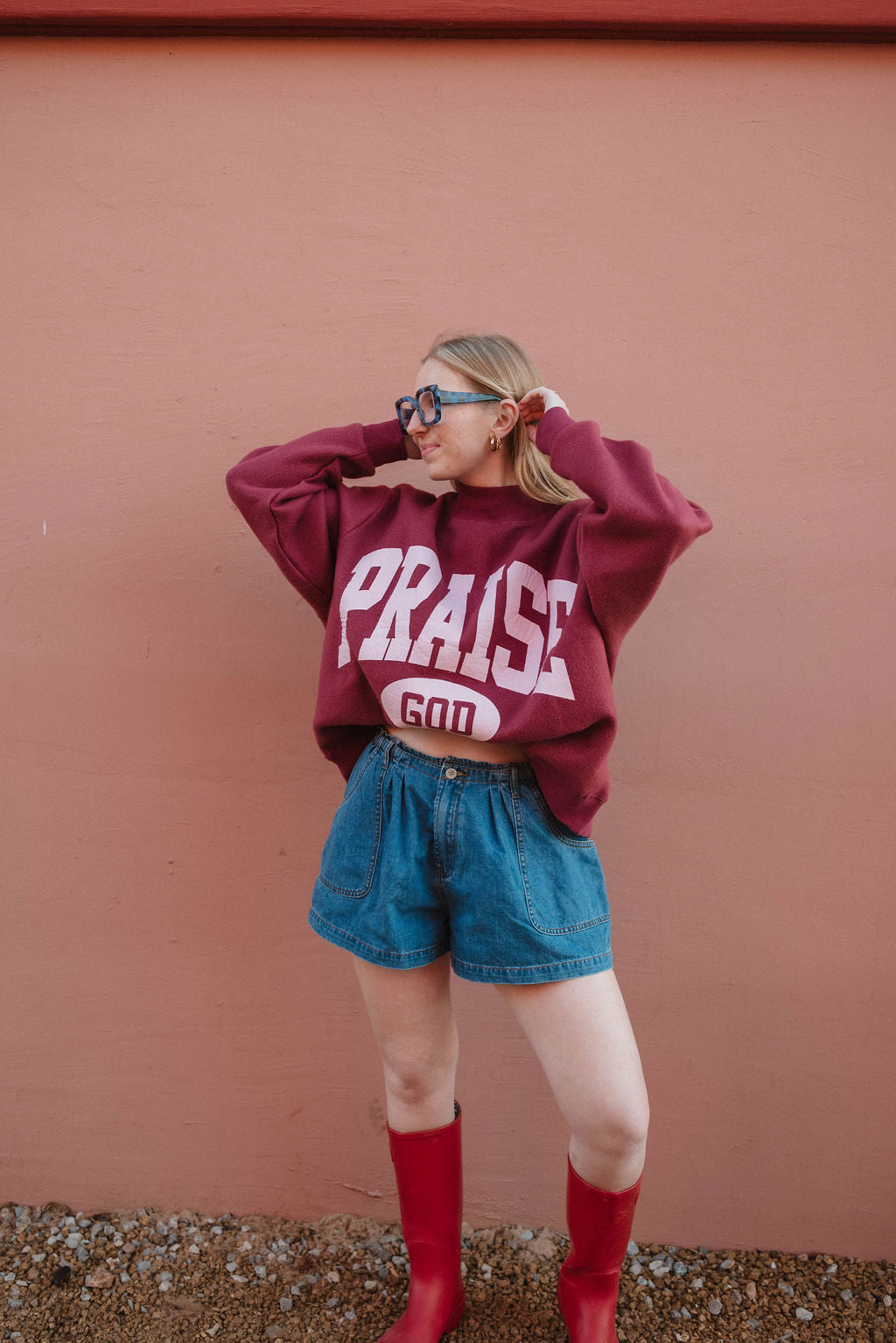 PRAISE GOD REVERSIBLE POLKA DOT PULLOVER!