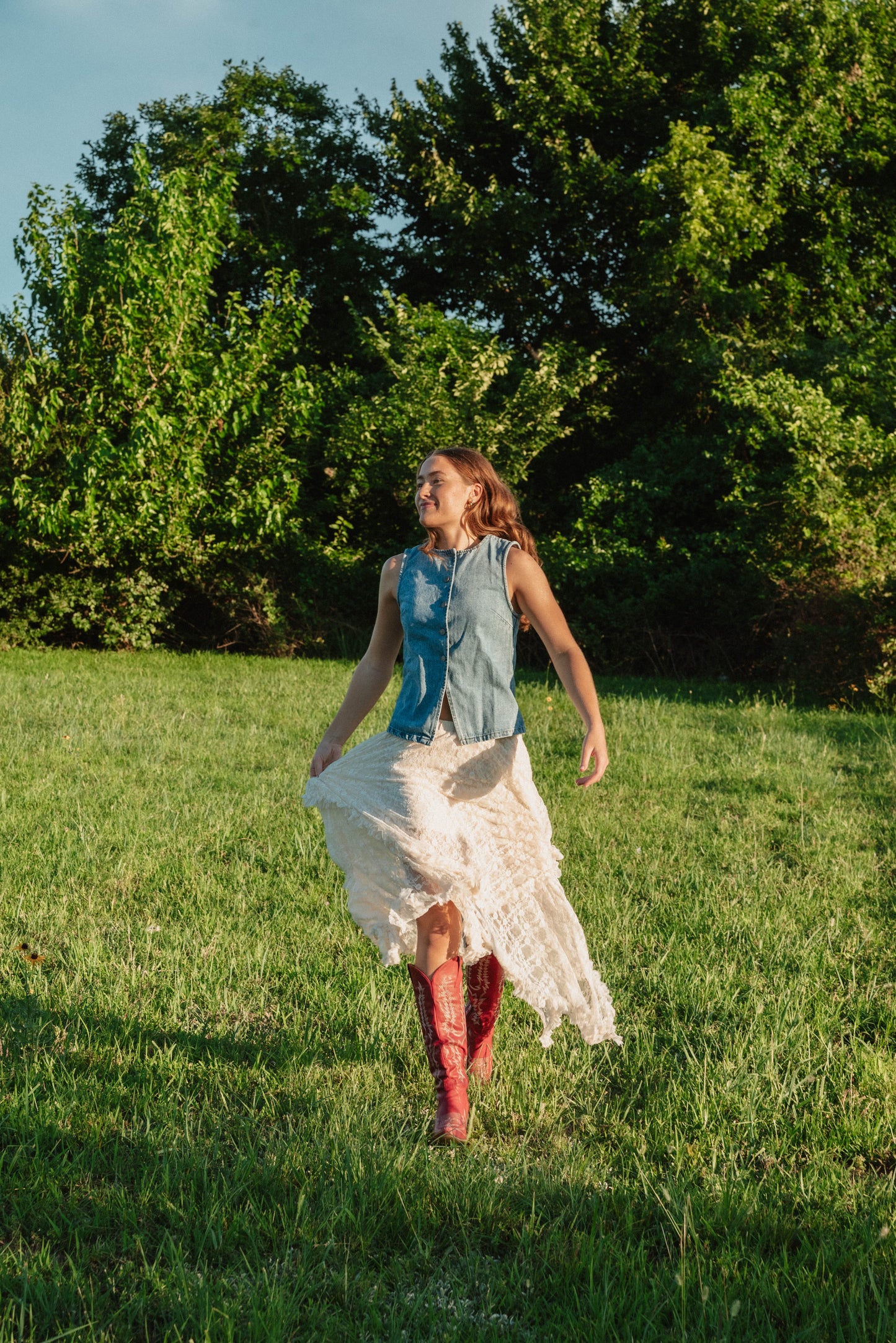 Cowgirl denim vest