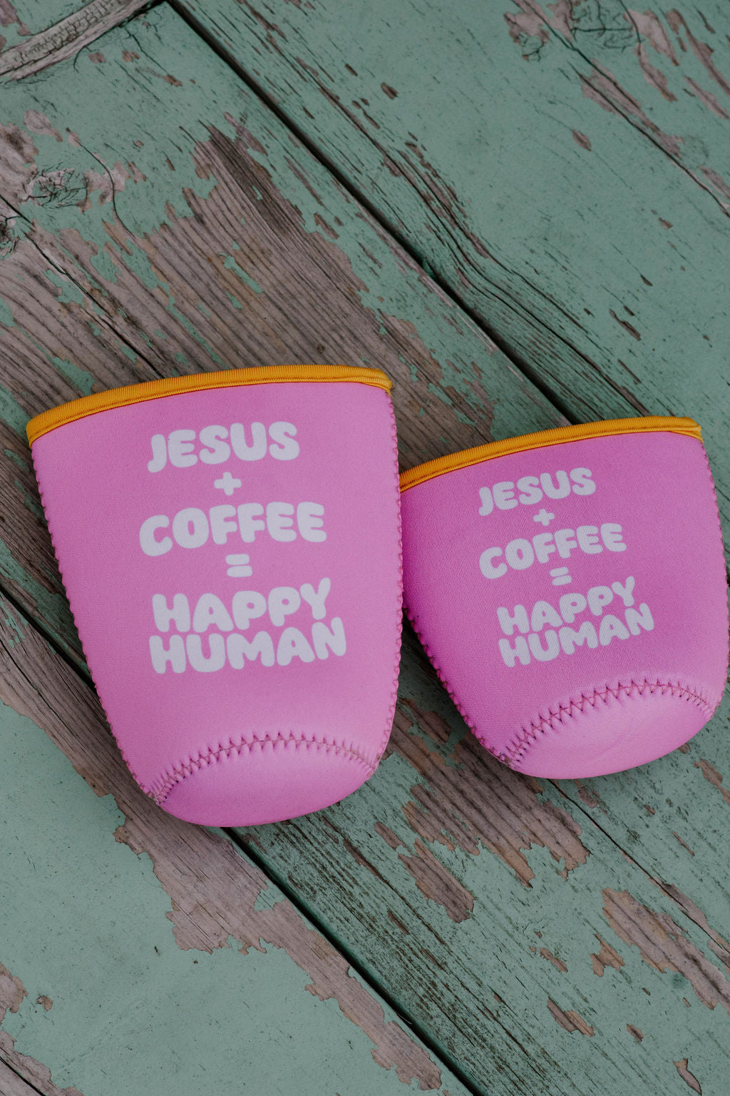 HAPPY HUMAN coffee coozie in size large