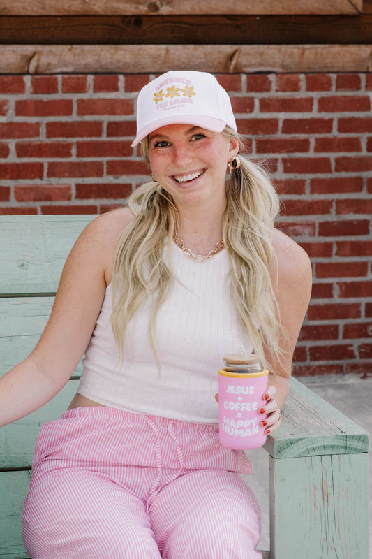 HAPPY HUMAN coffee coozie in size large