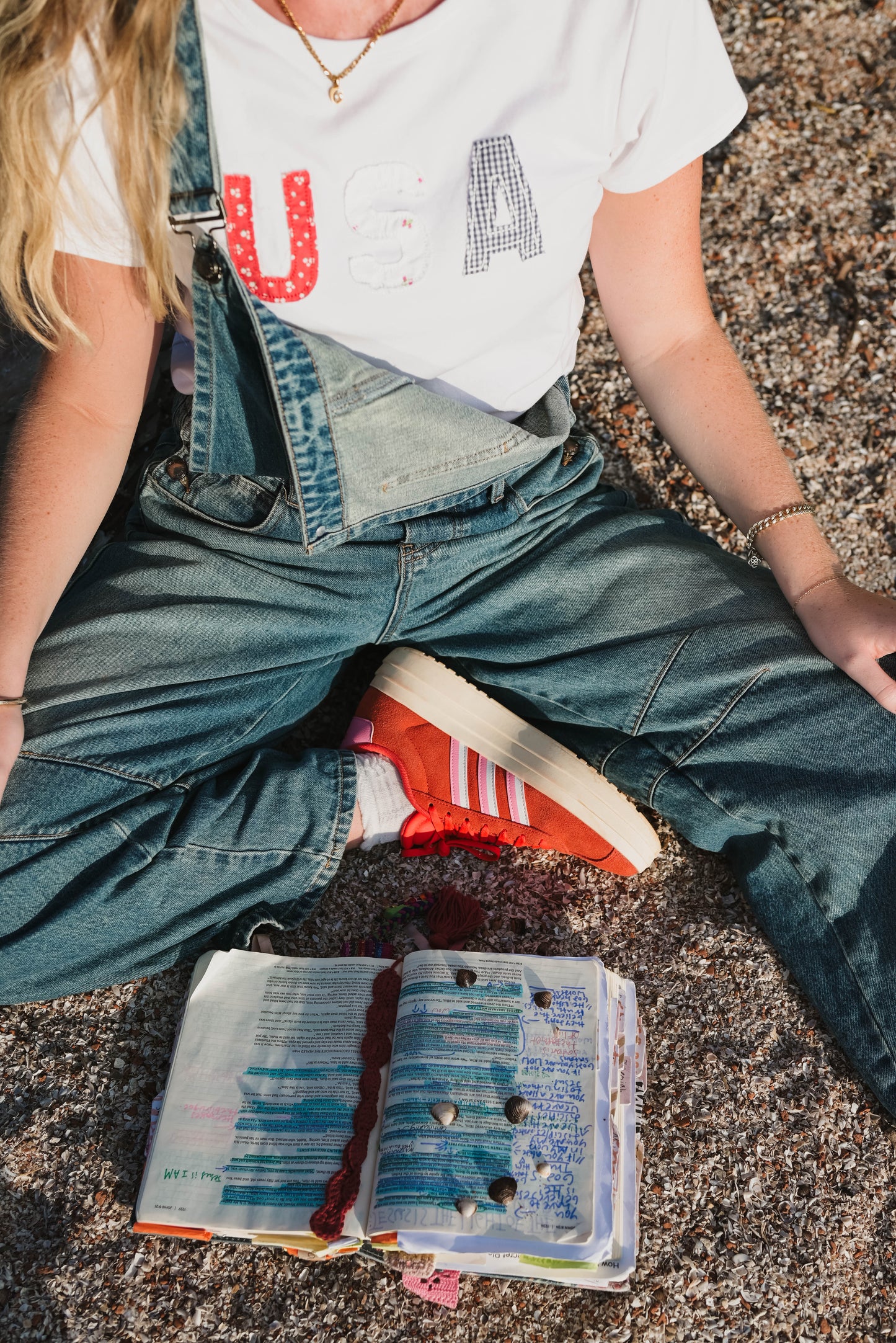 Patchwork USA baby tee